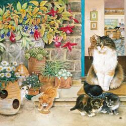 Alipson Puzzle - Puzzle Agneatha și pisicuțele ei pe pragul casei - 1 000 piese Puzzle