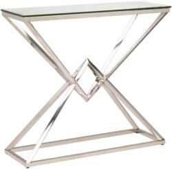 Settimo Consola moderna argintie cu blat din sticla Grand 90 x 30 cm (EV069)
