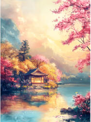 Art City Set goblen cu diamante, cu sasiu, Casa langa lac, 30x40 cm (VA835)