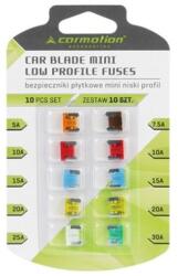 CARMOTION Lapos biztosíték bliszter MINI LOW, alacsony profil, 10 db, Carmotion