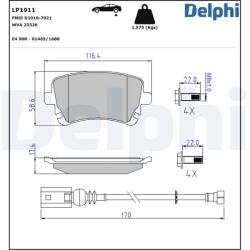 DELPHI set placute frana, frana disc DELPHI LP1911 - statia-auto