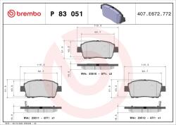 BREMBO set placute frana, frana disc BREMBO P 83 051 - statia-auto