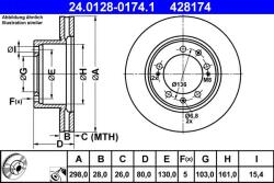 ATE Disc frana Porsche 911, 911 Speedster ATE 24.0128-0174.1 (24.0128-0174.1)