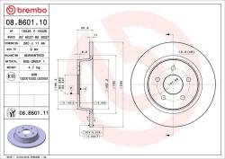 BREMBO Disc frana BREMBO 08. B601.11 - statia-auto