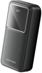 Vention 22.5W Powerbank 30000 mAh (MicroUSB + USB-C + USB-A + USB-A) LED Kijelző, Fekete (FHMB0)