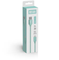 ColorWay Kábel, USB Type-C 2m 2.4A menta (CW-CBUC008-MT) (CW-CBUC008-MT)