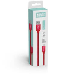 ColorWay Kábel, USB Type-C 2m 2.4A piros (CW-CBUC008-RD) (CW-CBUC008-RD)