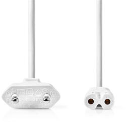 Nedis táp kábel IEC-320-C7, 2 x 0.75 mm˛, hossz 3m, FEHÉR, CEGL11040WT30 (CEGL11040WT30)