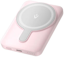 Vention 20W Mágneses Vezeték Nélküli Powerbank 5000 mAh (USB-C + USB-C + Vezeték Nélküli) Töltöttség Indikátorral, Rózsaszín (FHSP0)