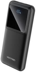 Vention 22.5W Powerbank 10000 mAh (MicroUSB + USB-C + USB-A + USB-A) LED Kijelző, Fekete (FHKB0)