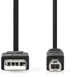 Nedis USB2.0 USB-A dugó - USB-B dugó kábel, 480Mbs, 10W, hossz 5m, CCGL60100BK50 (CCGL60100BK50)