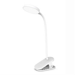 ColorWay Asztali LED lámpa, Flexible & Clip 2 beépített akkumulátorral Fehér (CW-DL10FCB-W) (CW-DL10FCB-W)