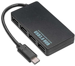 BlackBird USB HUB 4xUSB 3.0 Type-C csatlakozóval, Fekete (BH1201) - mulan