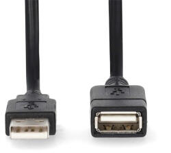 Nedis USB2.0 hosszabító kábel, hossz 1m, CCGL60010BK10 (CCGL60010BK10)