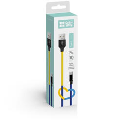 ColorWay Kábel, USB - Type-C (national) 2.4A 1m blue yellow (CW-CBUC052-BLY) (CW-CBUC052-BLY)