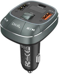 Vention 3 Portos USB (USB-C + USB-A + USB-A) Autós Töltő FM Transzmitterrel (30W/18W/5W) (ABS), Fekete (FFLB0)
