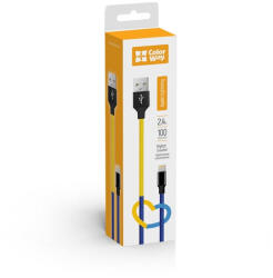 ColorWay Kábel, USB - Apple Lightning (national) 2.4A 1m blue yellow (CW-CBUL052-BLY) (CW-CBUL052-BLY)