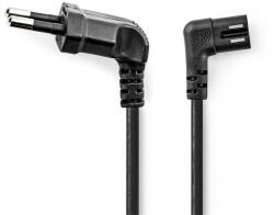 Nedis CEGL11055BK20 tápkábel, Euro Férfi | IEC-320-C7 | Szögletes | szögben balra | Nikkelezett | 2, 00 m | Lakás | PVC (CEGL11055BK20)