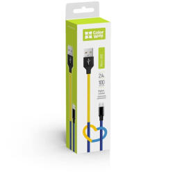 ColorWay Kábel, USB - MicroUSB (national) 2.4A 1m blue yellow (CW-CBUM052-BLY)