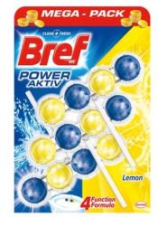 Bref Power Aktiv WC-tisztító blokk, szilárd, 3 x 50 g, citrom