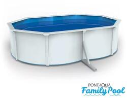 Pontaqua Family Pool ovális 4, 9x3, 6x1, 2 fehér, 0, 4mm PVC fólia, 2 gégecső, szkimmerrel, befúvóval (MSA_113)