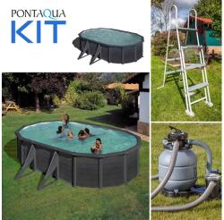 Pontaqua KIT GRAPHITE fémfalas családi medence szett 500 x 300 x120 cm (FFA_862) - kontaktor