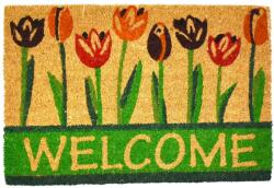 Casa Plastor Casa Plator festett kókusz lábtörlő, Welcome Spring, 60x40cm