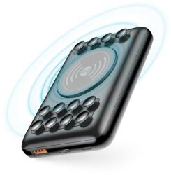 Forever WTB-100 power bank vezeték nélküli QI töltéssel 1x USB és 1 Type-C foglalattal 10000mAh fekete (max 3A) 18W