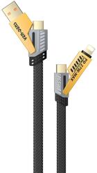 Ven-Dens VD-DCA05, 4in1, 65W, USB A/C to Lightning & USB C, 1, 2 m, Többportos kábel (VD-DCA05)