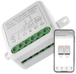 EMOS H5106 GoSmart kapcsolómodul (IP-2102SW), 2 csatornás, Wi-Fi, beltéri