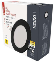 EMOS ZD1323 NEXXO LED süllyesztett lámpatest, kerek, 12cm, 7/40W, 480 lm, IP20, meleg/semleges fehér, fekete