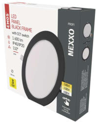 EMOS ZD1343 NEXXO LED süllyesztett lámpatest, kerek, 22.5cm, 18/100W, 1600 lm, IP20, meleg/semleges fehér, fekete