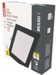EMOS ZD2333 NEXXO LED süllyesztett lámpatest, négyzet, 12cm, 7/40W, 480 lm, IP20, meleg/semleges fehér, fekete