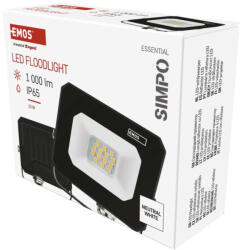 EMOS ZS2213 SIMPO LED reflektor 10W, 1000lm, IP65, természetes fehér, fekete