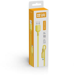 ColorWay Kábel, USB - Apple Lightning (soft silicone) 2.4A 1m sárga (CW-CBUL043-Y) (CW-CBUL043-Y)