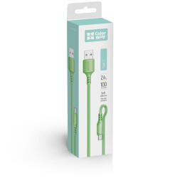 ColorWay Kábel, USB to Type-C cable (soft silicone) 2.4A 1m green (CW-CBUC042-GR) (CW-CBUC042-GR)