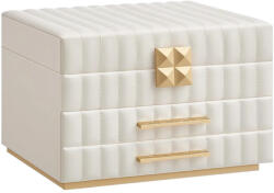 SONGMICS HOME Ékszeres Doboz, 24*21.5*15.8 cm, MDF Anyagból, Fehér-Arany (JBC183W01)