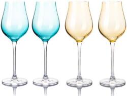 B. Bohemian DION prosecco / pezsgőspohár szett - 250 ml, Mix Blue and Yellow, 4 db (1009 250-M)