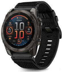 Techsuit - Gyorscsatlakozós 26 mm-es óraszíj (W070) - Garmin Fenix 3/3 HR/5X/5X Plus/6X/6X Pro/7X/7X Pro Solar - Obszidián Fekete