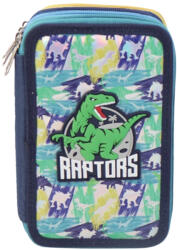 S-Cool Penar neechipat cu 3 fermoare S-COOL SC3177, Motiv raptors, Albastru (SC3177/ALBASTRU) Penar