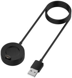 Techsuit - Vezeték nélküli töltőkábel okosórához (TGC4) - Garmin Fenix 5/5 Plus/6/6X/7X modellekhez, USB, 5W, 1m asztali tartóval - Fekete