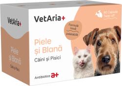 VetAria+ VetAria, Supliment piele si blana, caini si pisici, 60 capsule, twist off
