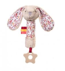 BabyOno Rabbit Milly plüssjáték sípolóval és rágókával, krémszínű