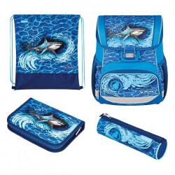 Herlitz Loop Plus cápás iskolatáska szett - Blue Shark (4008110345116)