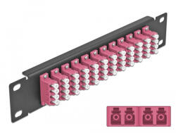 Delock 10 üvegszálas patch panel 12 portos LC Quad ibolya 1U fekete