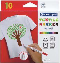 Centropen 2739 Textilmarker, ergo, 10 db a csomagban