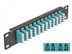 Delock 10 üvegszálas patch panel 12 portos LC Quad vízkék 1U fekete (DL-66779)