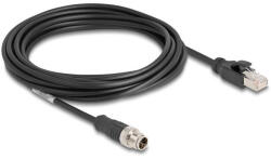 Delock Kábel M12 X kódolt 8 tűs apa - RJ45 apa PVC 5 m (DL-80868)