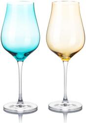 B. Bohemian DION borospohár szett - 500 ml, Mix Blue and Yellow, 2 db (1009 500-M)