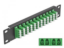 Delock 10 üvegszálas patch panel 12 portos LC Quad zöld 1U fekete